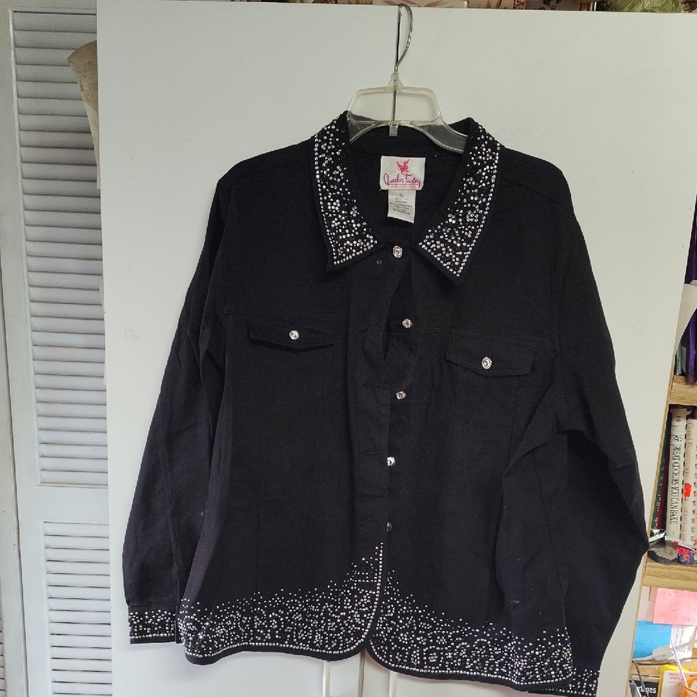 Quacker Factory Black Blazer with Sequin Details
